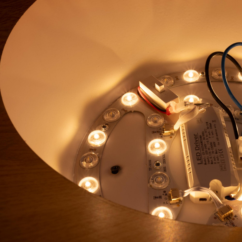 CCT LED 24W ceiling light - Wood effect - ø50cm