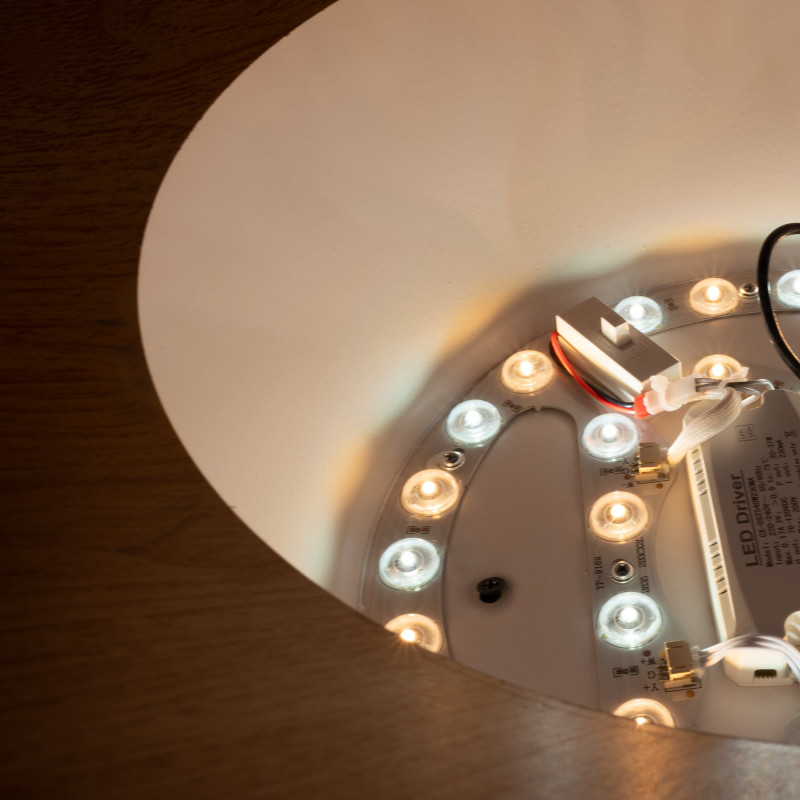 CCT LED 24W ceiling light - Wood effect - ø50cm