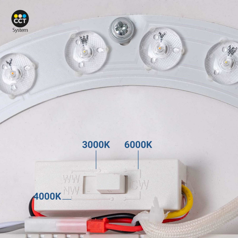 CCT LED 24W ceiling light - Wood effect - ø50cm