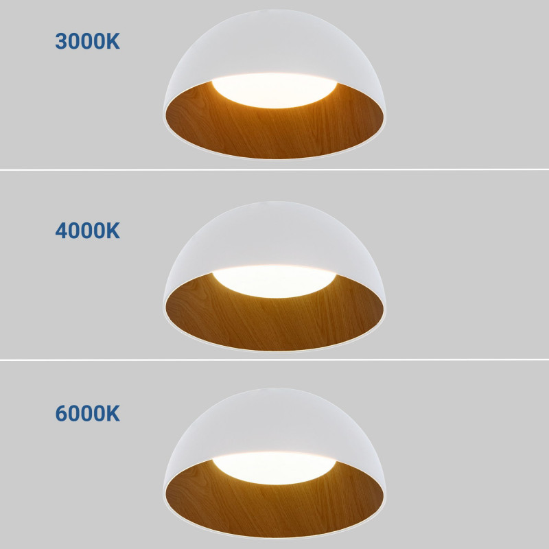 CCT LED 24W ceiling light - Wood effect - ø50cm