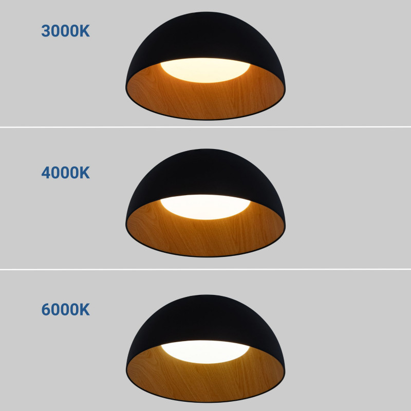 CCT LED 24W ceiling light - Wood effect - ø50cm