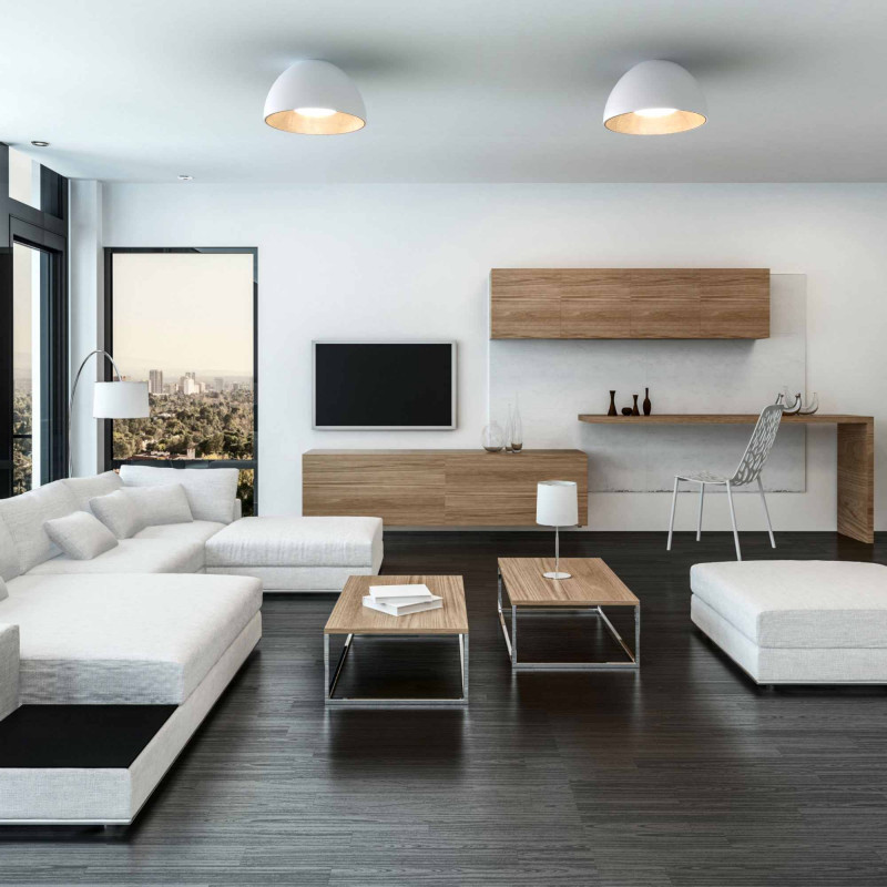 CCT LED 24W ceiling light - Wood effect - ø50cm