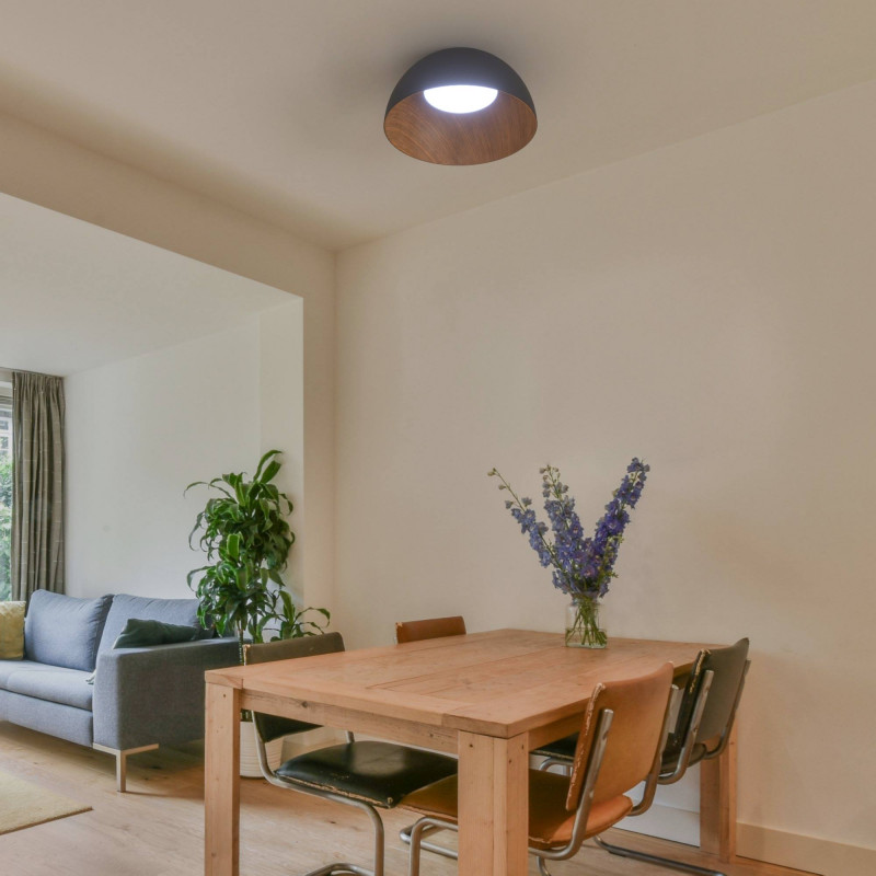 CCT LED 24W ceiling light - Wood effect - ø50cm