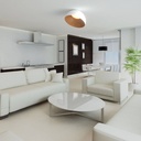 CCT LED slant ceiling light - 24W - Wood effect - ø50cm