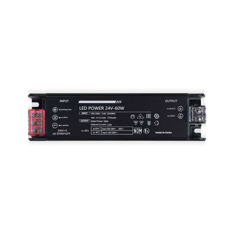 Slim power supply - 60W - 24V - 2.5A - High efficiency - IP20