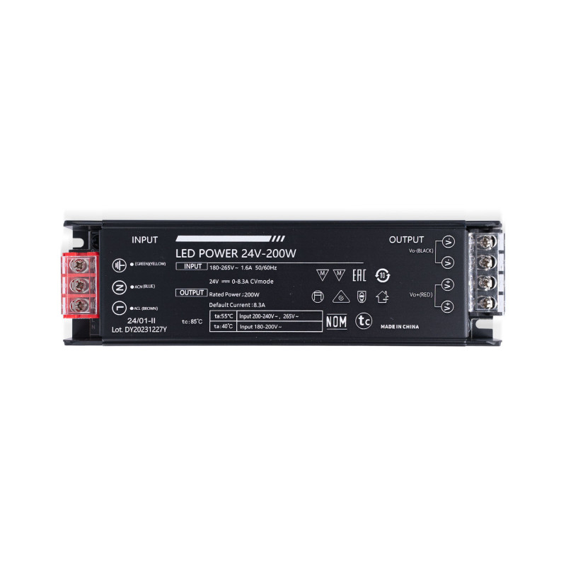 Slim power supply - 200W - 24V - 8.3A - High Efficiency - IP20