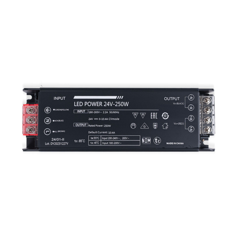 Slim power supply - 250W - 24V - 10.4A - High Efficiency - IP20