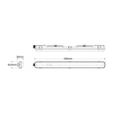 Kit 60cm waterproof LED batten + 9W LED T8 tube - 6000K