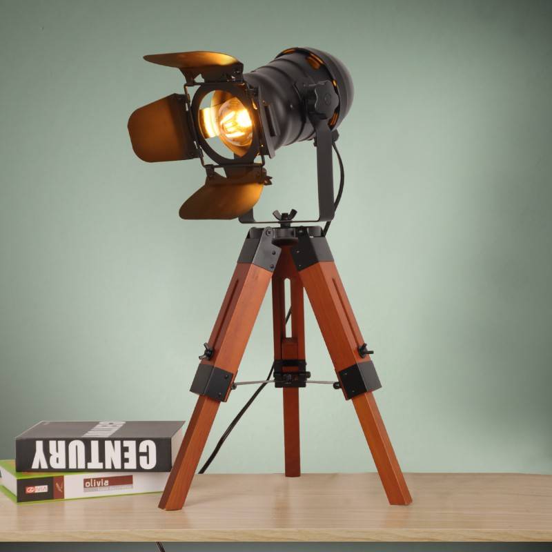 Vintage table lamp with tripod "CINEMA MINI" 67cm