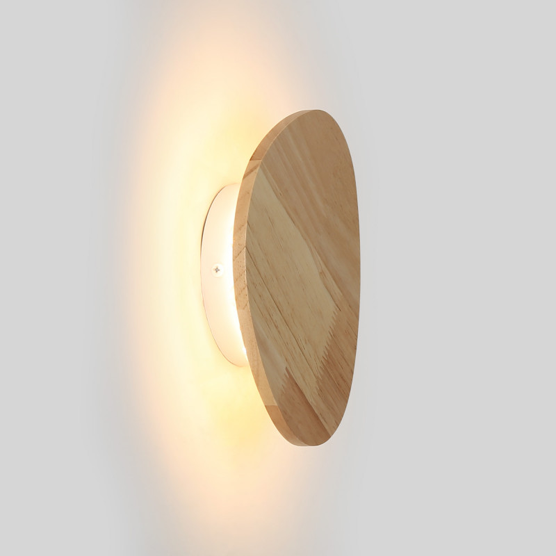 Wooden wall light "Eclipse 3" - 8W - Warm light