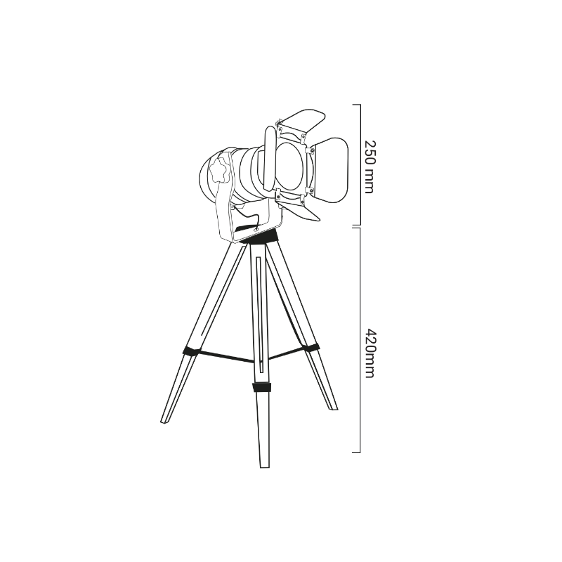 Vintage table lamp with tripod "CINEMA MINI" 67cm