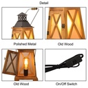 Wooden lantern table lamp "GOBEL".