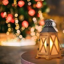 Wooden lantern table lamp "GOBEL".