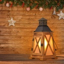 Wooden lantern table lamp "GOBEL".