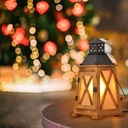 Wooden lantern table lamp "GOBEL".