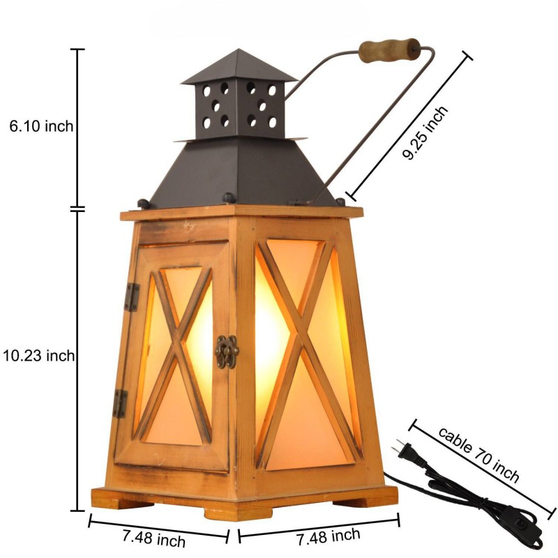Wooden lantern table lamp "GOBEL".
