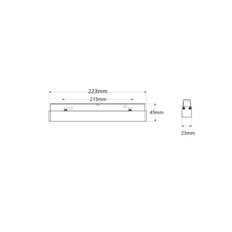 Magnetic linear track light 48V - CCT - 12W - DALI-2 dimming - UGR18