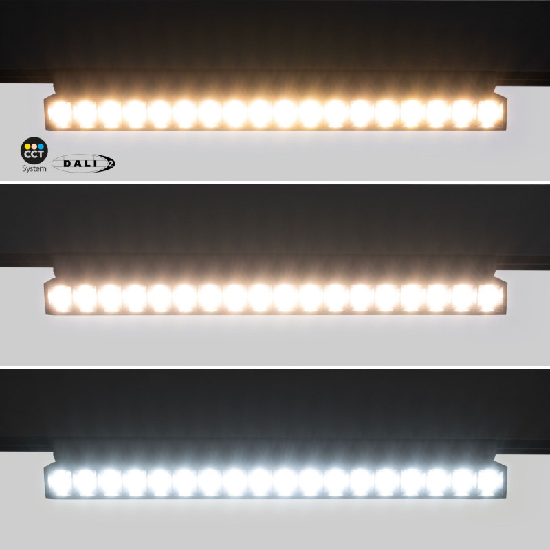 Adjustable linear track light 48V - CCT - 18W - DALI-2 dimming - UGR18