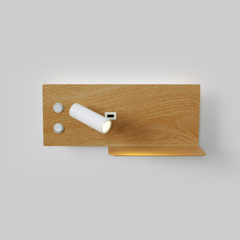 Wall reading light with USB port "Kerta" (right) - Double lighting - 3W+7W