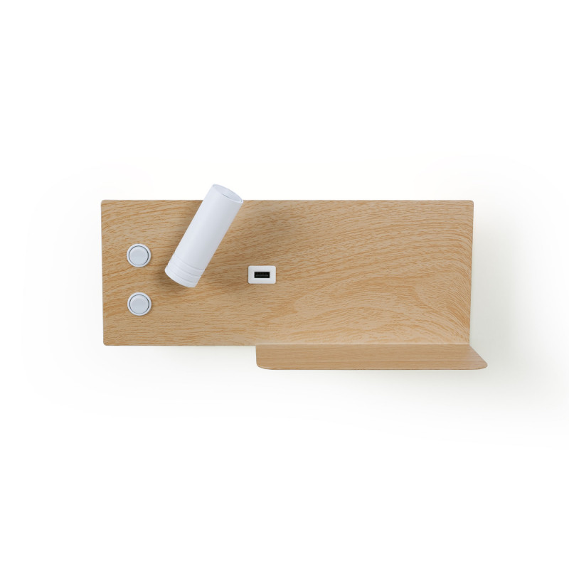 Wall reading light with USB port "Kerta" (right) - Double lighting - 3W+7W