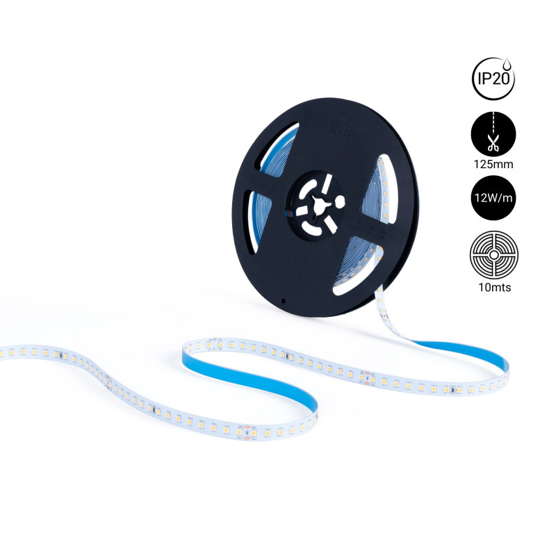 48V DC LED Strip - Single color - 12W/m - 10mm - IP20 - 10 meters - 120ch/m