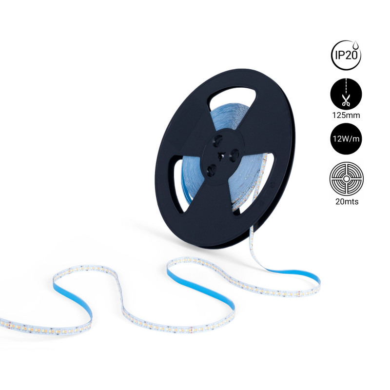 48V DC LED Strip - CCT (1800-6500K) - 12W/m - 10mm - IP20 - 20 meters - 224ch/m