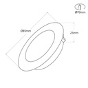 Ultra slim LED downlight - 3W - Grey - Cutout Ø 70mm