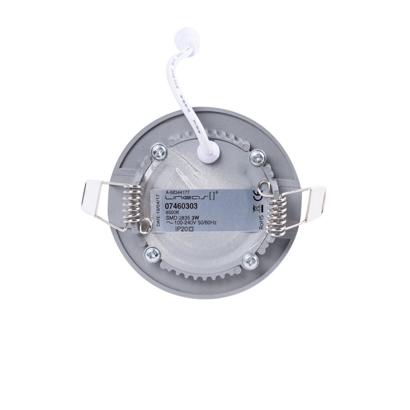 Ultra slim LED downlight - 3W - Grey - Cutout Ø 70mm