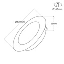 Ultra slim LED downlight - 12W - White - 6500K - Cutout Ø 160mm