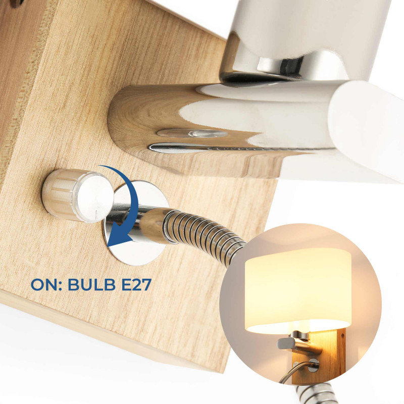 Wall light with LED reading lamp "Arti" - E27 + 3W