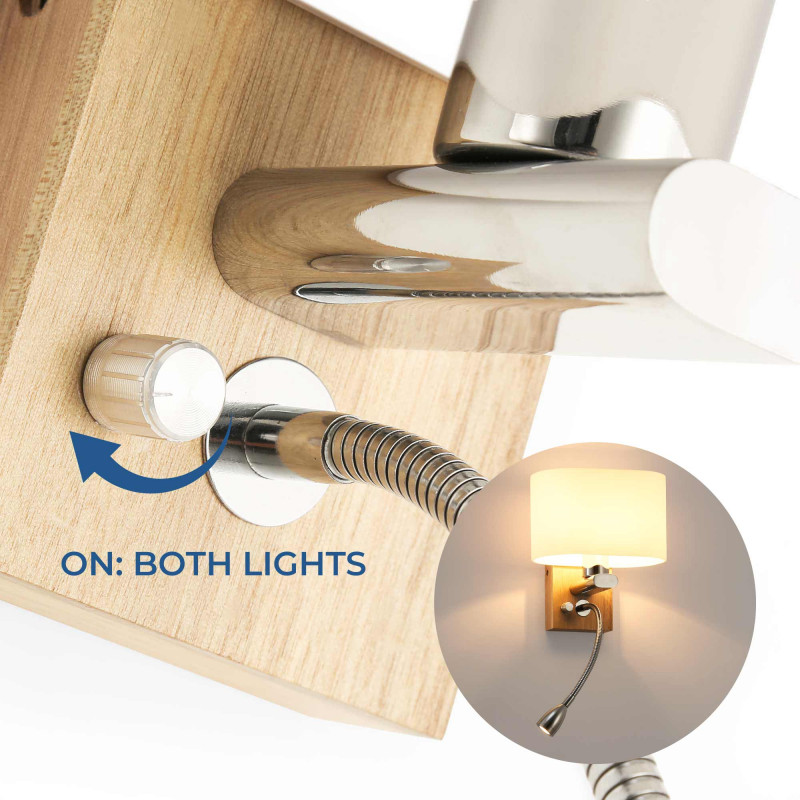 Wall light with LED reading lamp "Arti" - E27 + 3W
