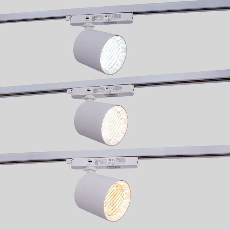 CCT LED 1-phase track spotlight - 40W - CRI 90 - White