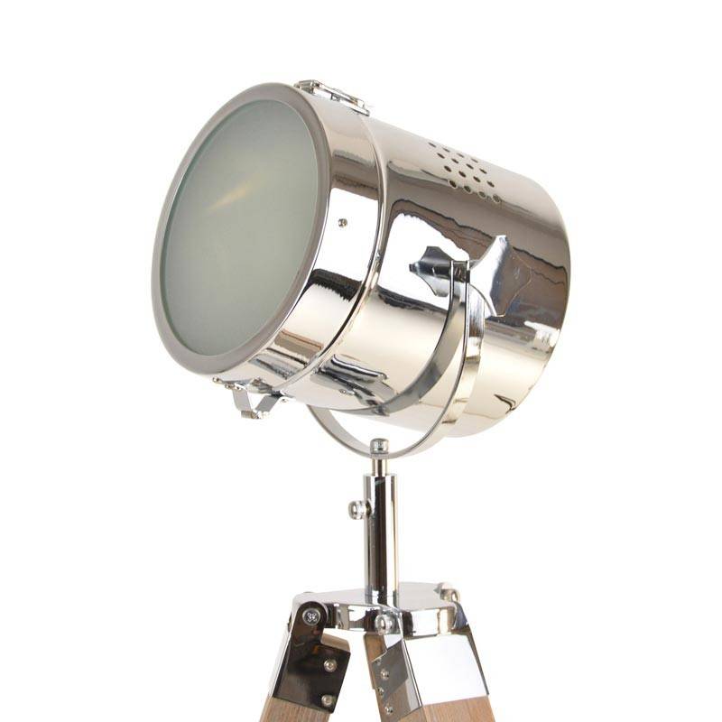 BOGART" chrome-colored cinema floor lamp with tripod