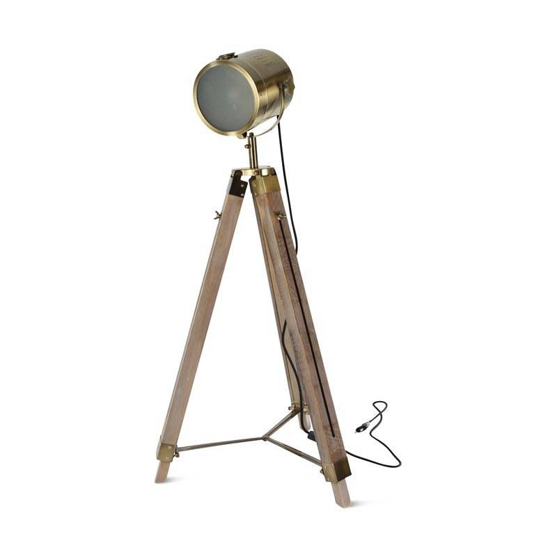 BOGART" chrome-colored cinema floor lamp with tripod