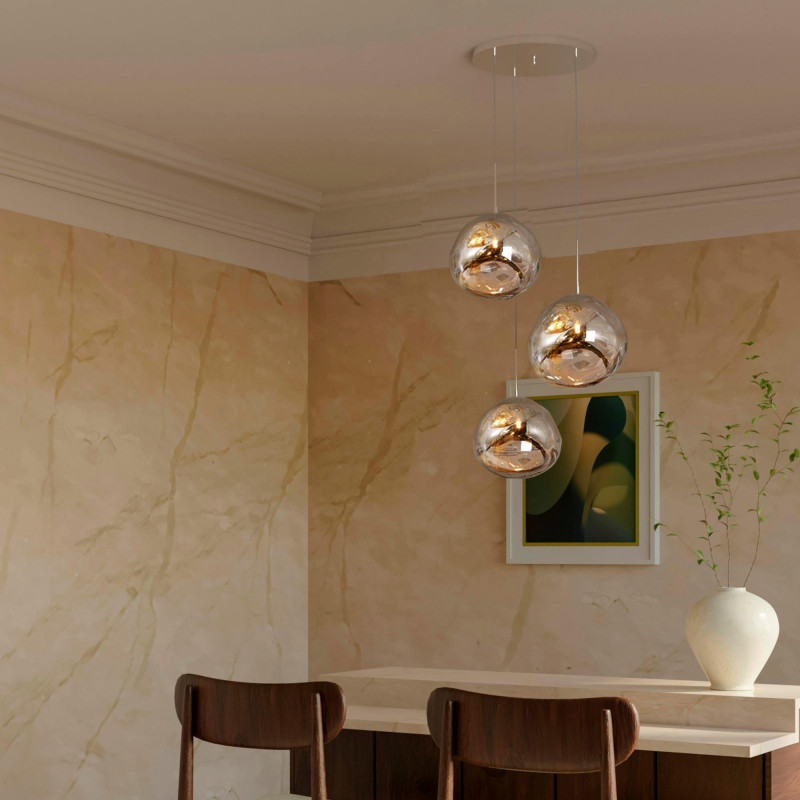 Triple crystal pendant light "KADNIS" - 3 x E27