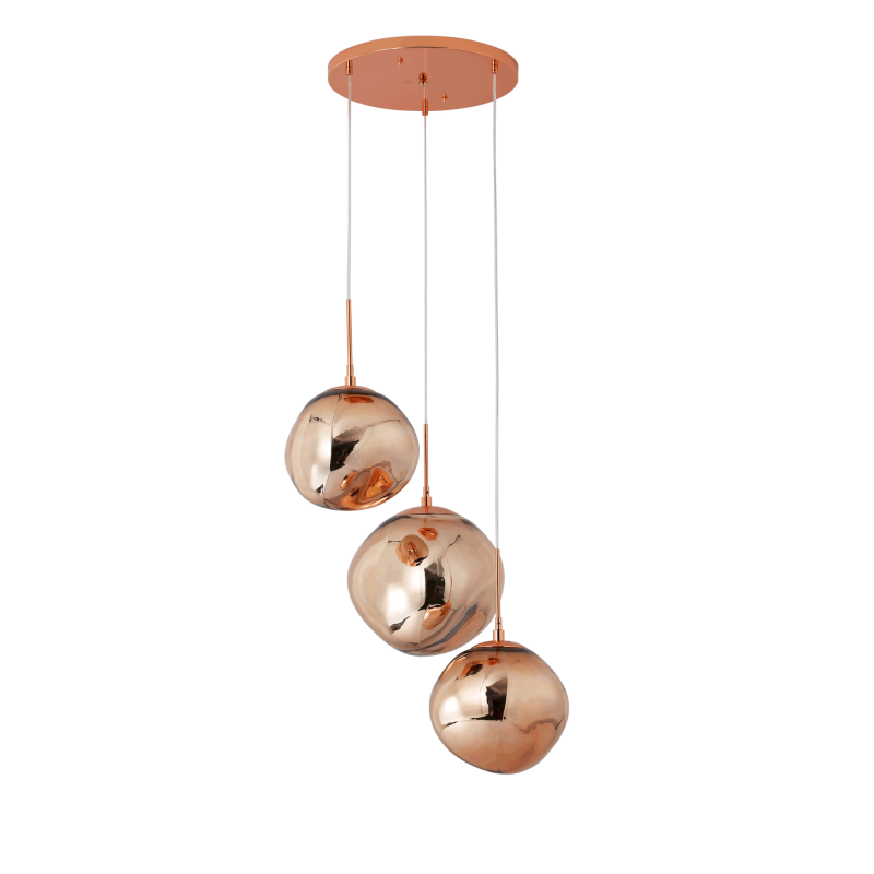 Triple crystal pendant light "KADNIS" - 3 x E27