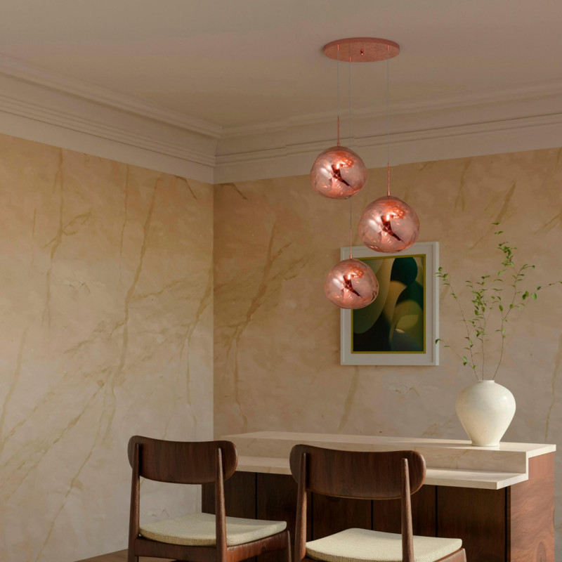Triple crystal pendant light "KADNIS" - 3 x E27