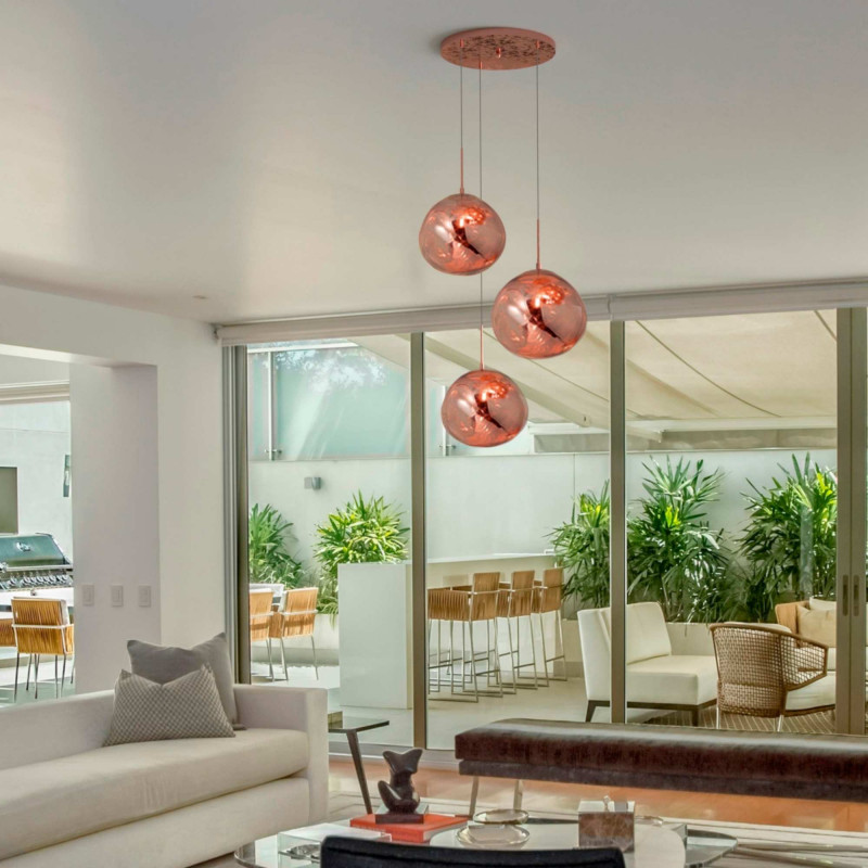 Triple crystal pendant light "KADNIS" - 3 x E27