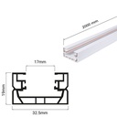 PVC 1-phase track for LED spotlights - Surface-mounted - 2 meters