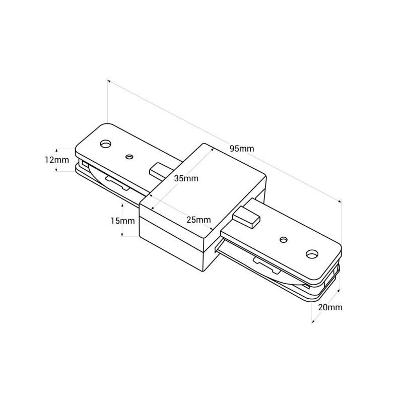Straight joint for PVC 1-phase track (SKU: BTMP)