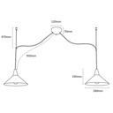 Double pendant light in metal and wood "Selroom" - Black - 2xE27