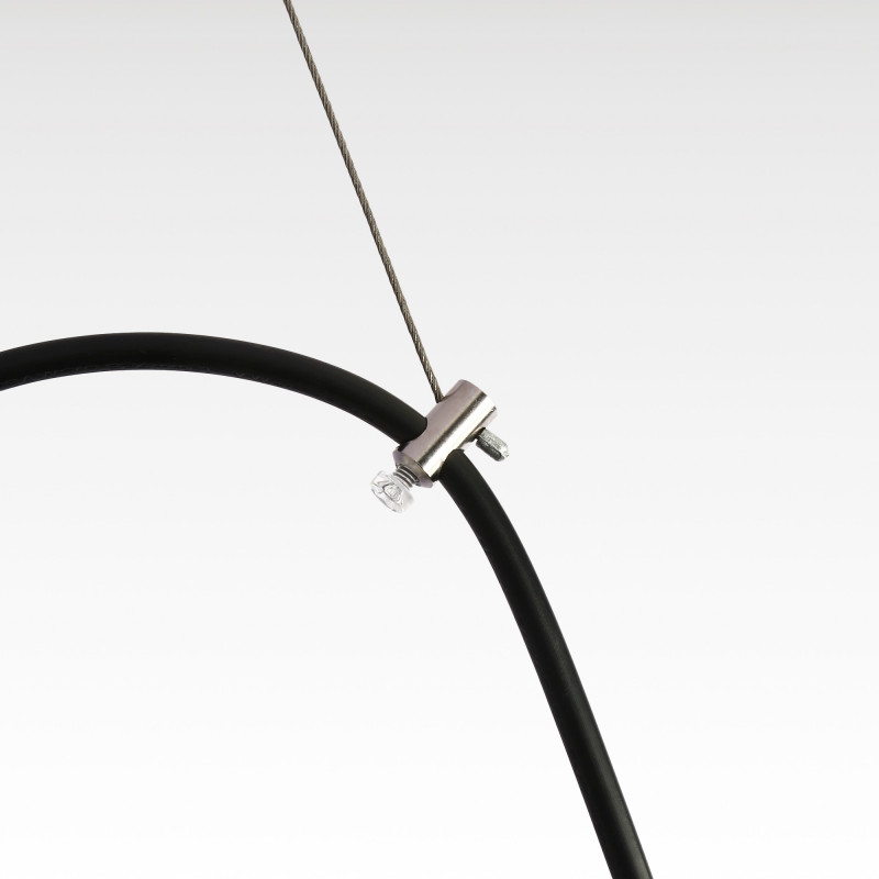Double pendant light in metal and wood "Selroom" - Black - 2xE27