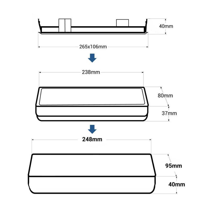 3W Emergency light - Autonomy 3h + recessed box - IP20
