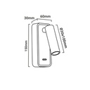 Pack x 2 - Wall reading light "Irene" - 3W - CREE LED chip - Black