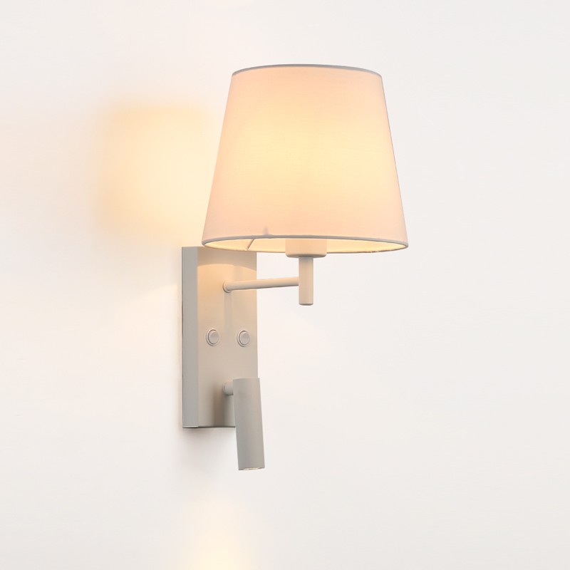 Pack x 2 - "NOAH" wall sconce with LED reading light - 3.4W - Black
