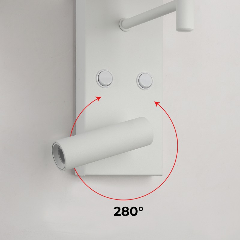 Pack x 2 - "NOAH" wall sconce with LED reading light - 3.4W - Black