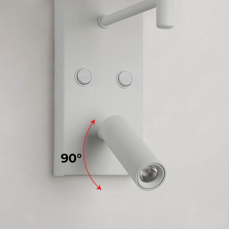 Pack x 2 - "NOAH" wall sconce with LED reading light - 3.4W - Black