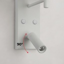 Pack x 2 - "NOAH" wall sconce with LED reading light - 3.4W - Black