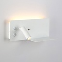 Pack x 2 - Wall reading light with USB port "Turin" - Double illumination - 3W+7W - Wood effect