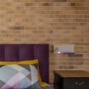 Pack x 2 - Wall reading light with USB port "Turin" - Double illumination - 3W+7W - Wood effect